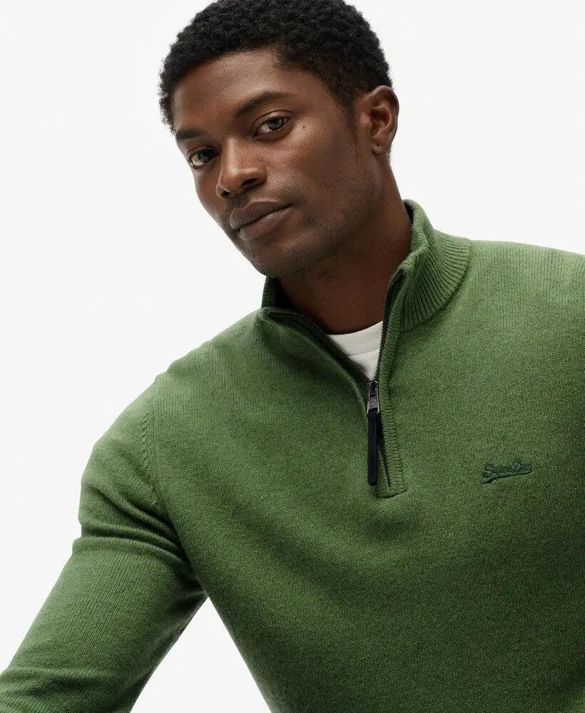 superdry Pull demi-zip en mélange de laine – Artichoke Green Marl 3/6