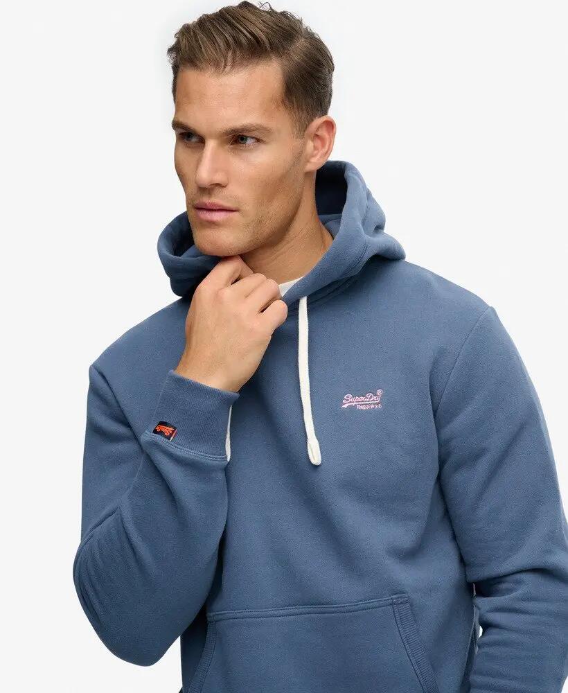 superdry Hoodie Essential Logo Classic corte loose – Vintage Indigo 2/5