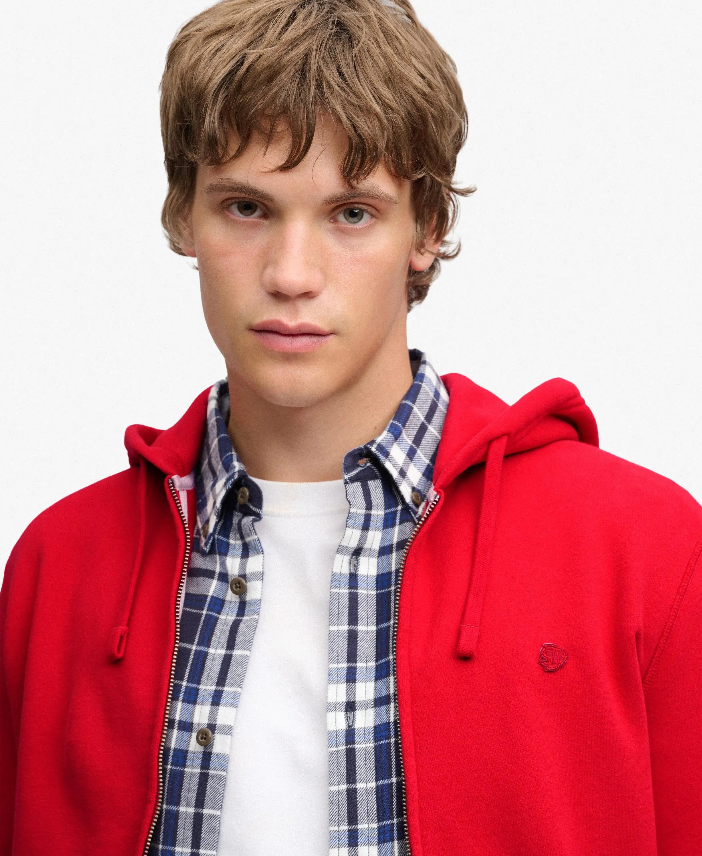 superdry Sweat com fecho Essential SD Co Logo em algodão reciclado – Base Red 4/7