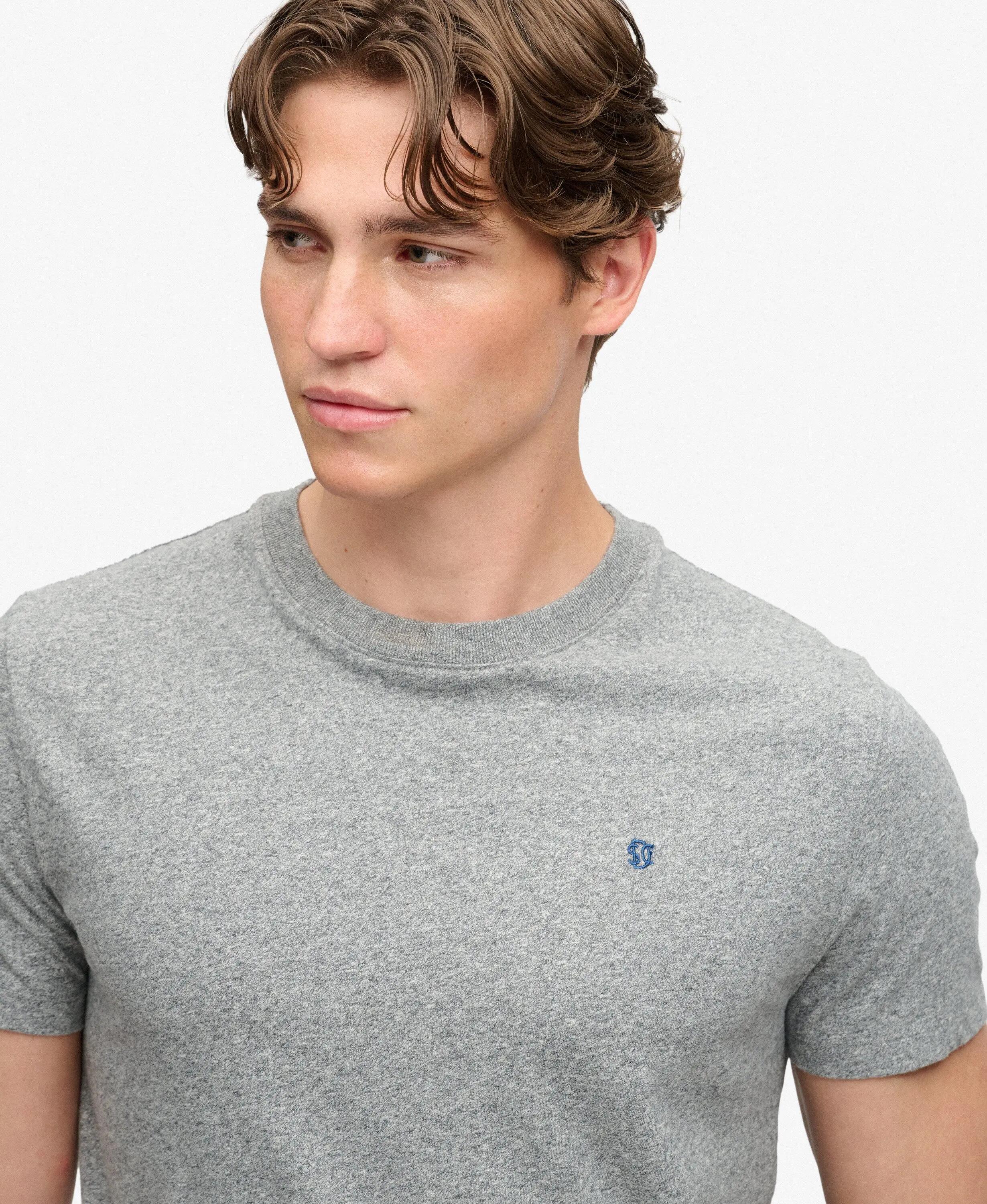 superdry T-shirt SD&Co brodée en coton biologique slim – Vintage Dark Grey 4/5