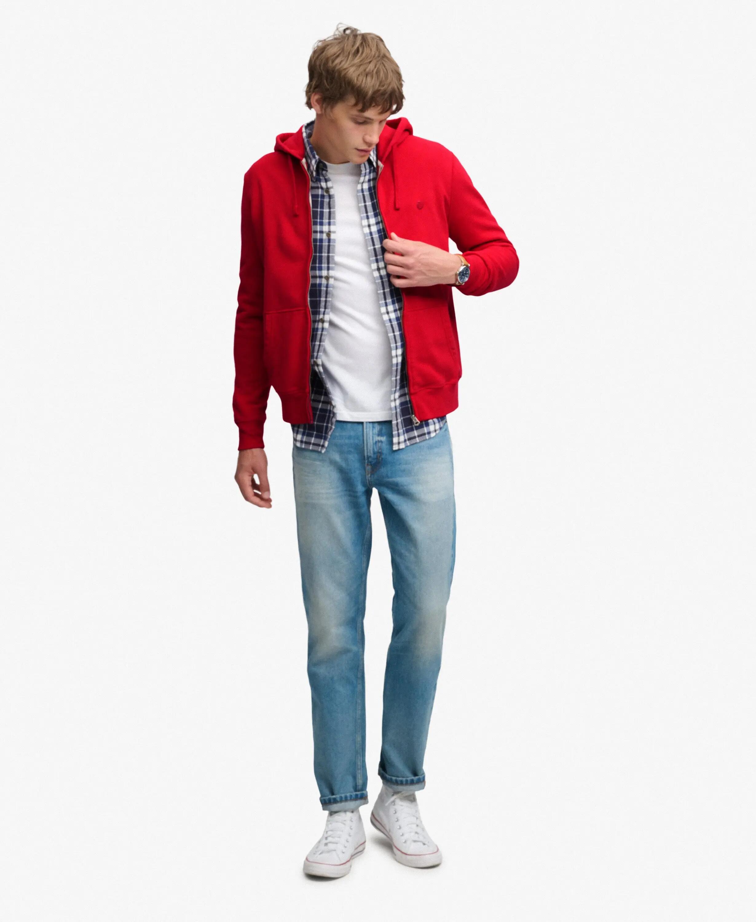 superdry Sweat com fecho Essential SD Co Logo em algodão reciclado – Base Red 3/7