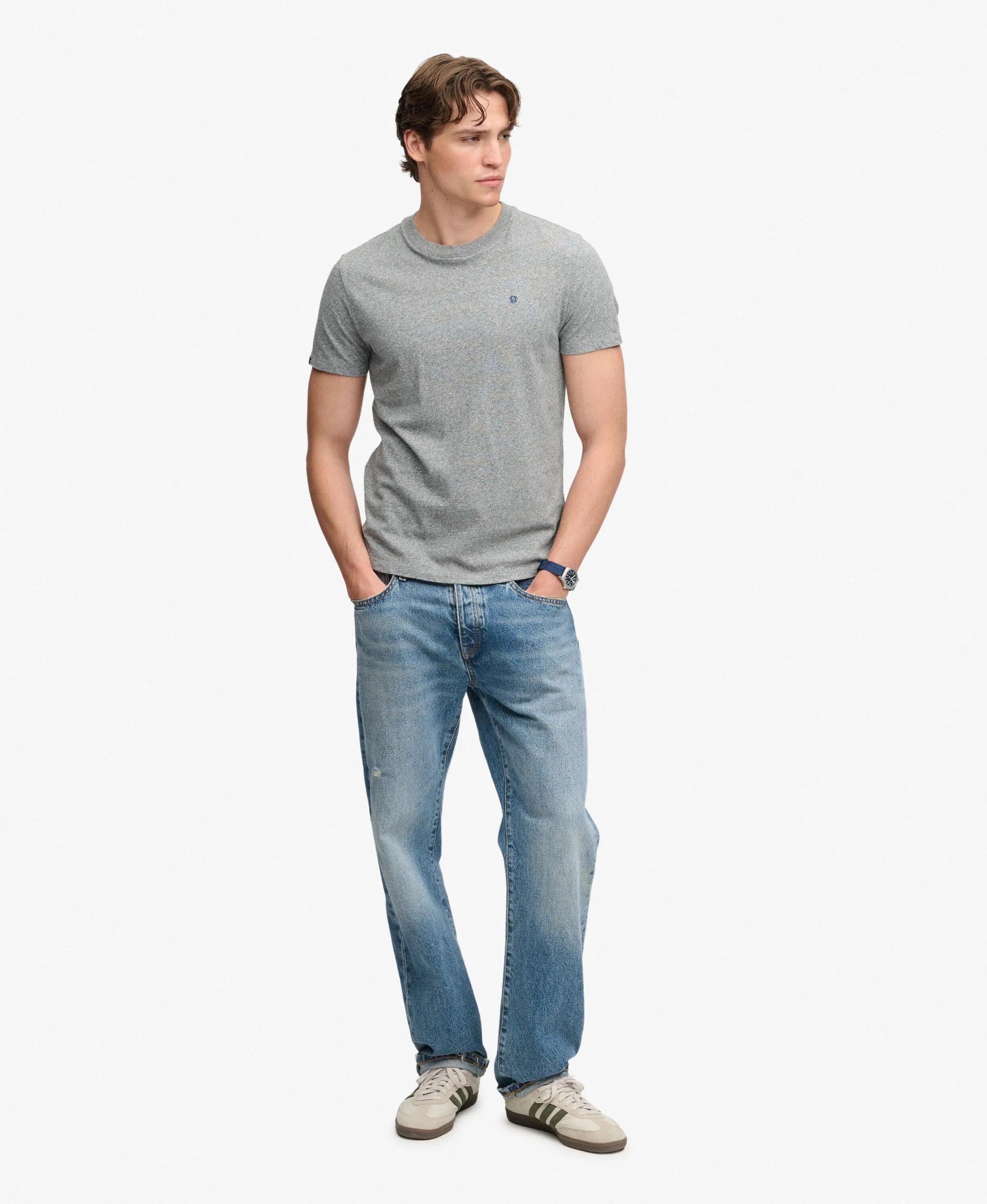 superdry T-shirt SD&Co brodée en coton biologique slim – Vintage Dark Grey 3/5