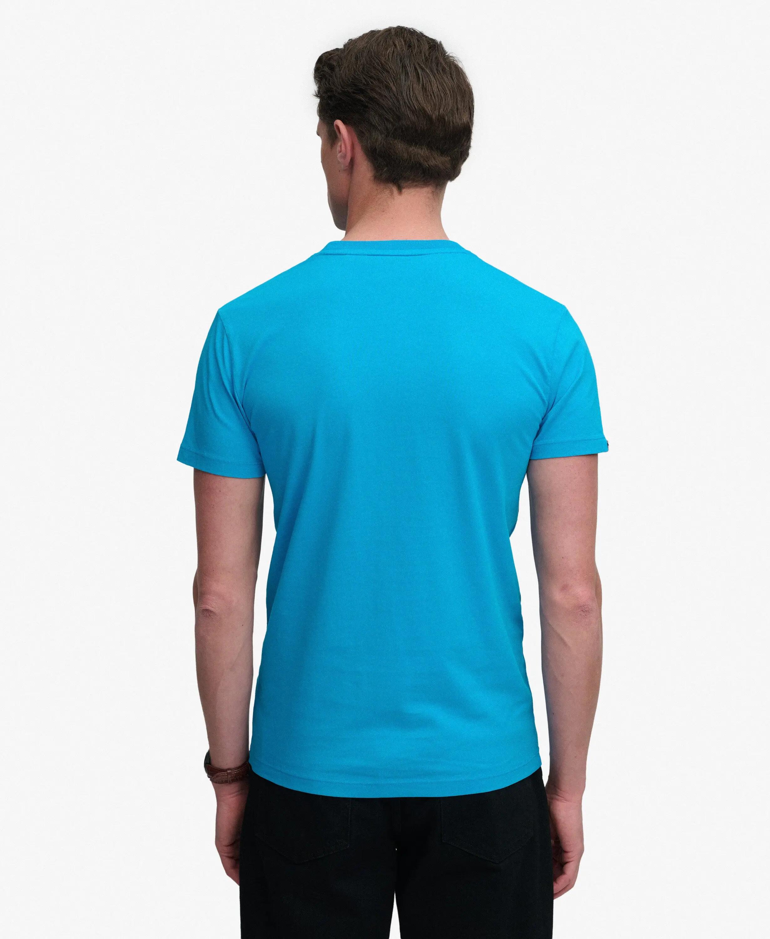 superdry T-shirt homem Essential Logo bordado néon em algodão orgânico – Atomic 5/6