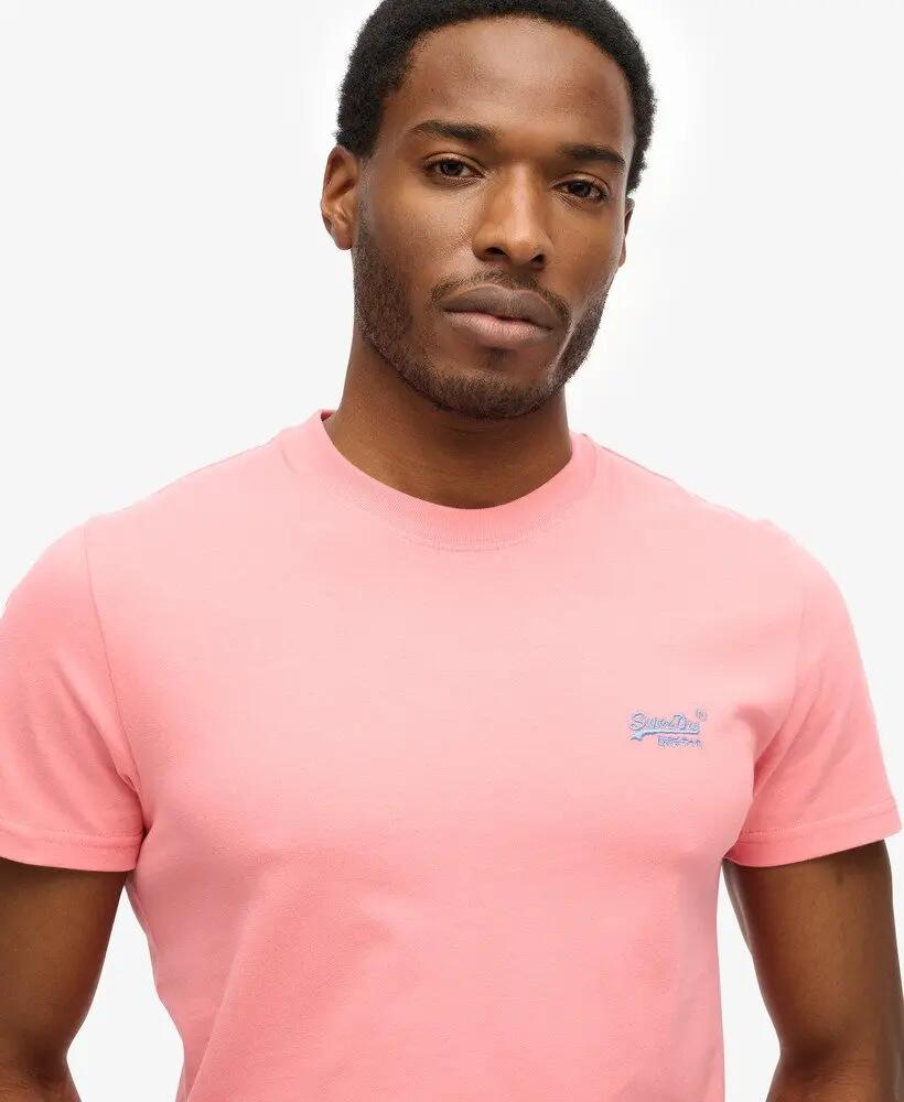 superdry T-shirt Essential en coton bio avec logo brodé – CANDY PINK 3/5