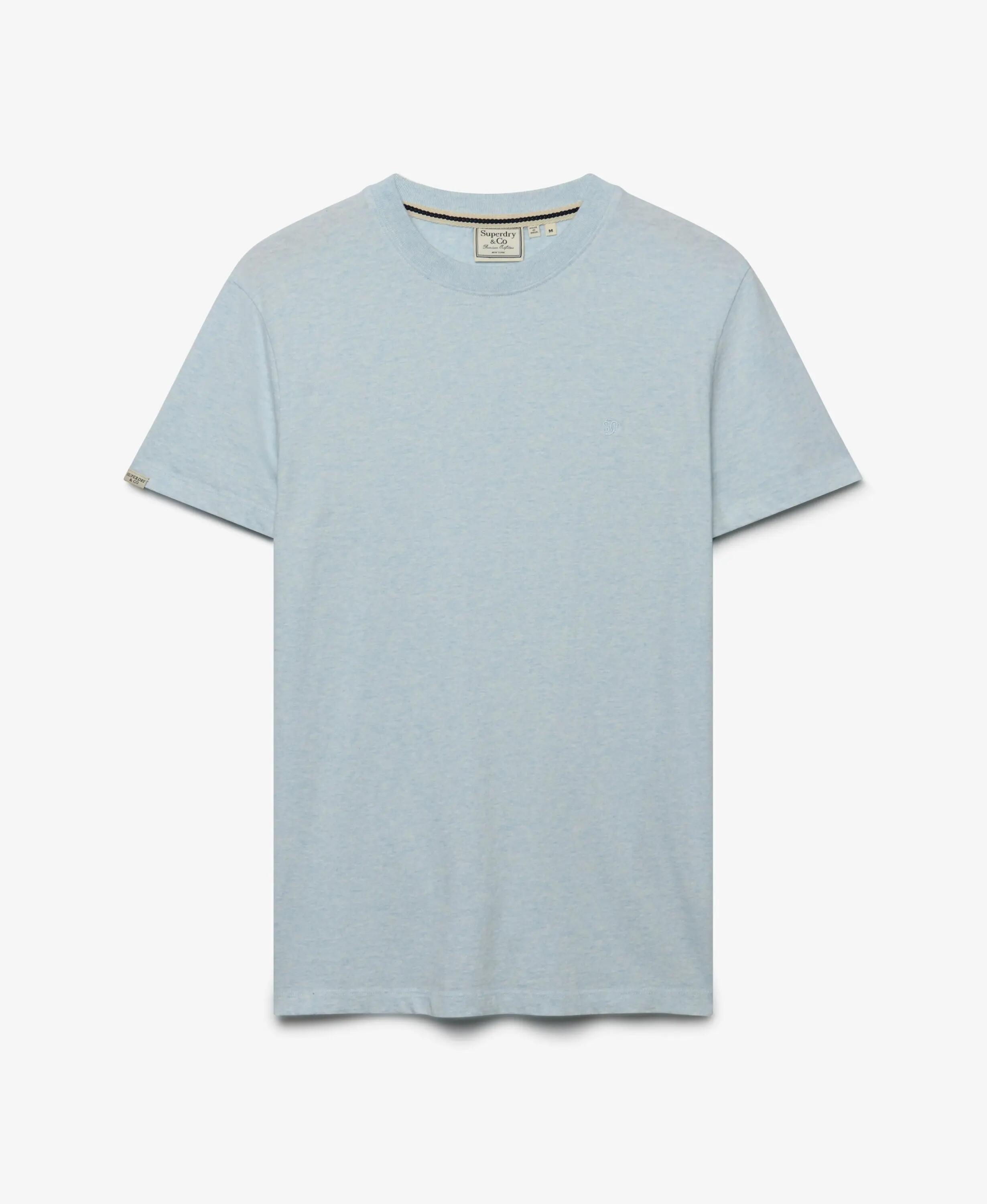 Koszulka SD&Co z haftowanym logo – 100% bawełna, slim fit – Icy Blue Marl/Light 7/7