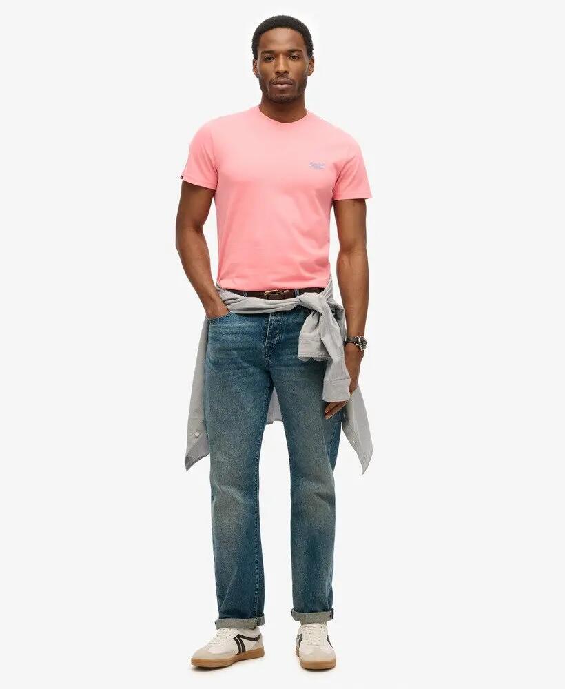 superdry T-shirt Essential en coton bio avec logo brodé – CANDY PINK 2/5