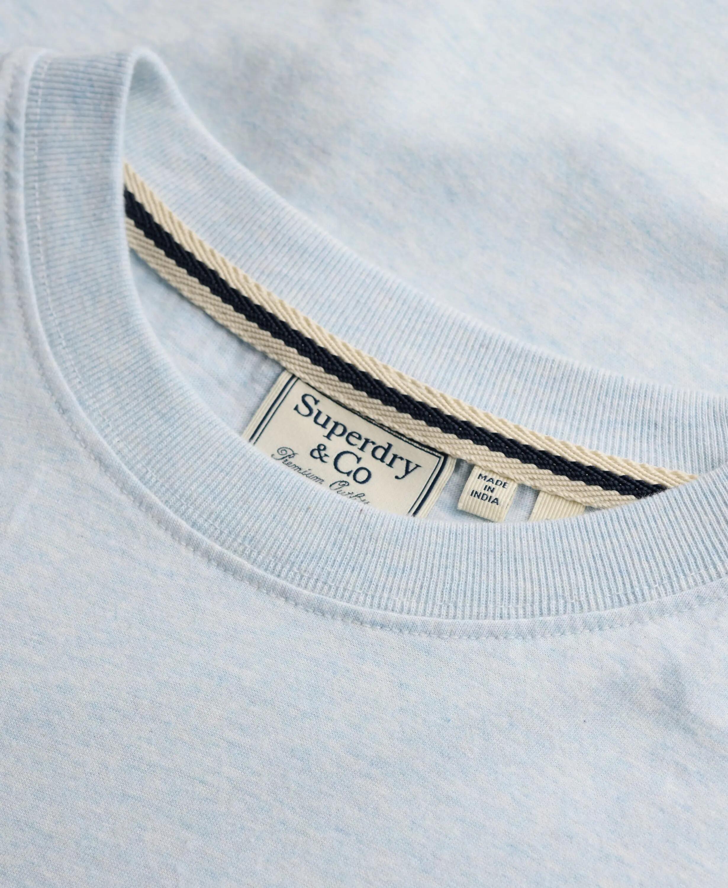 Koszulka SD&Co z haftowanym logo – 100% bawełna, slim fit – Icy Blue Marl/Light 6/7