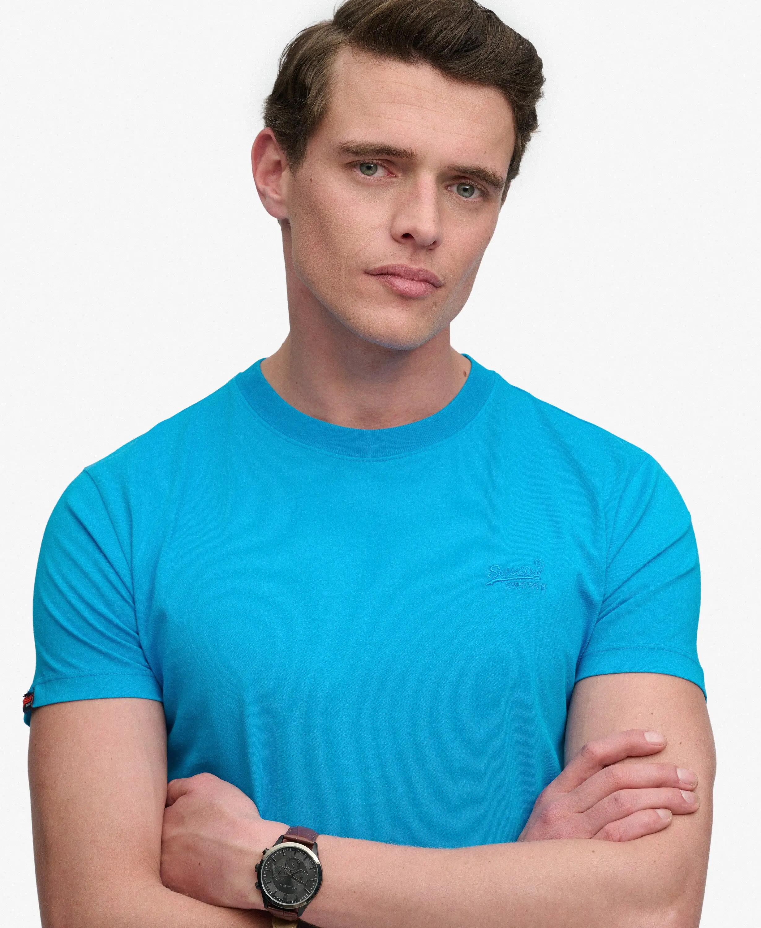 superdry T-shirt homem Essential Logo bordado néon em algodão orgânico – Atomic 4/6