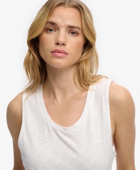 superdry débardeur col rond en lyocell-coton coupe relaxed – OPTIC