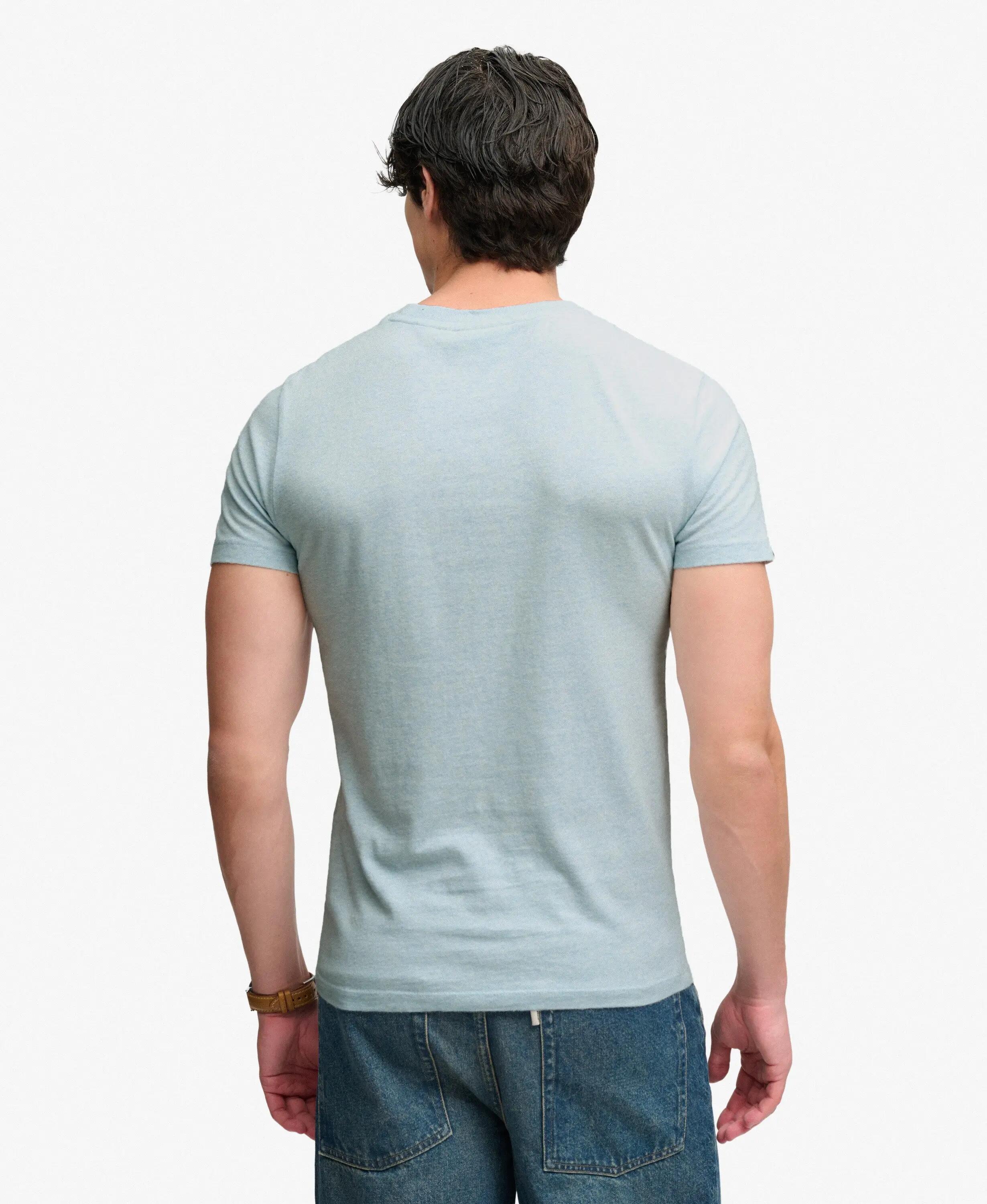Koszulka SD&Co z haftowanym logo – 100% bawełna, slim fit – Icy Blue Marl/Light 5/7