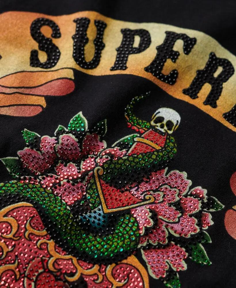 superdry chaleco Tattoo Rhinestone de algodón – Black 5/7