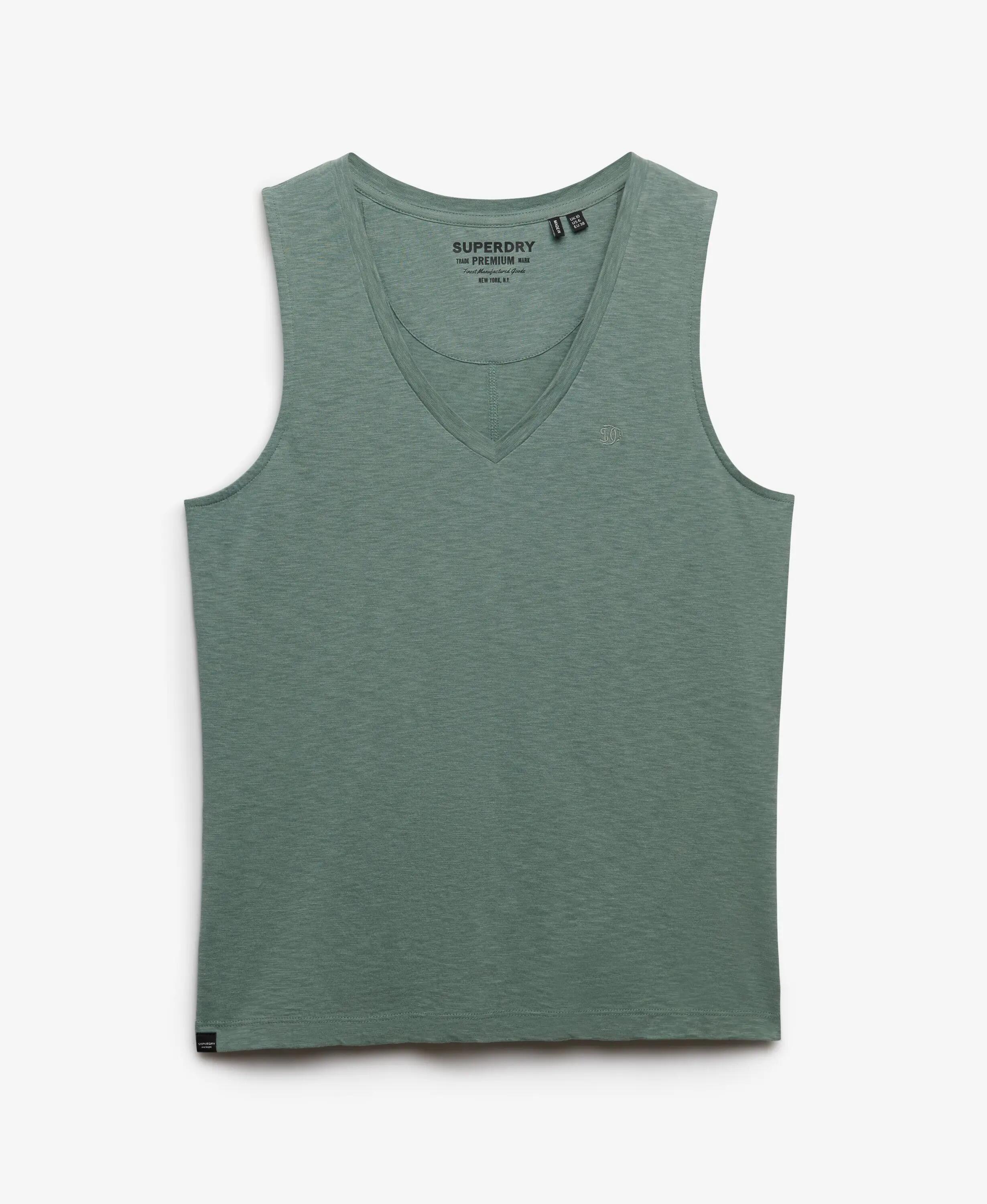 superdry Top Studios decote em V em jersey algodão/lyocell – Light Jade Green 6/6