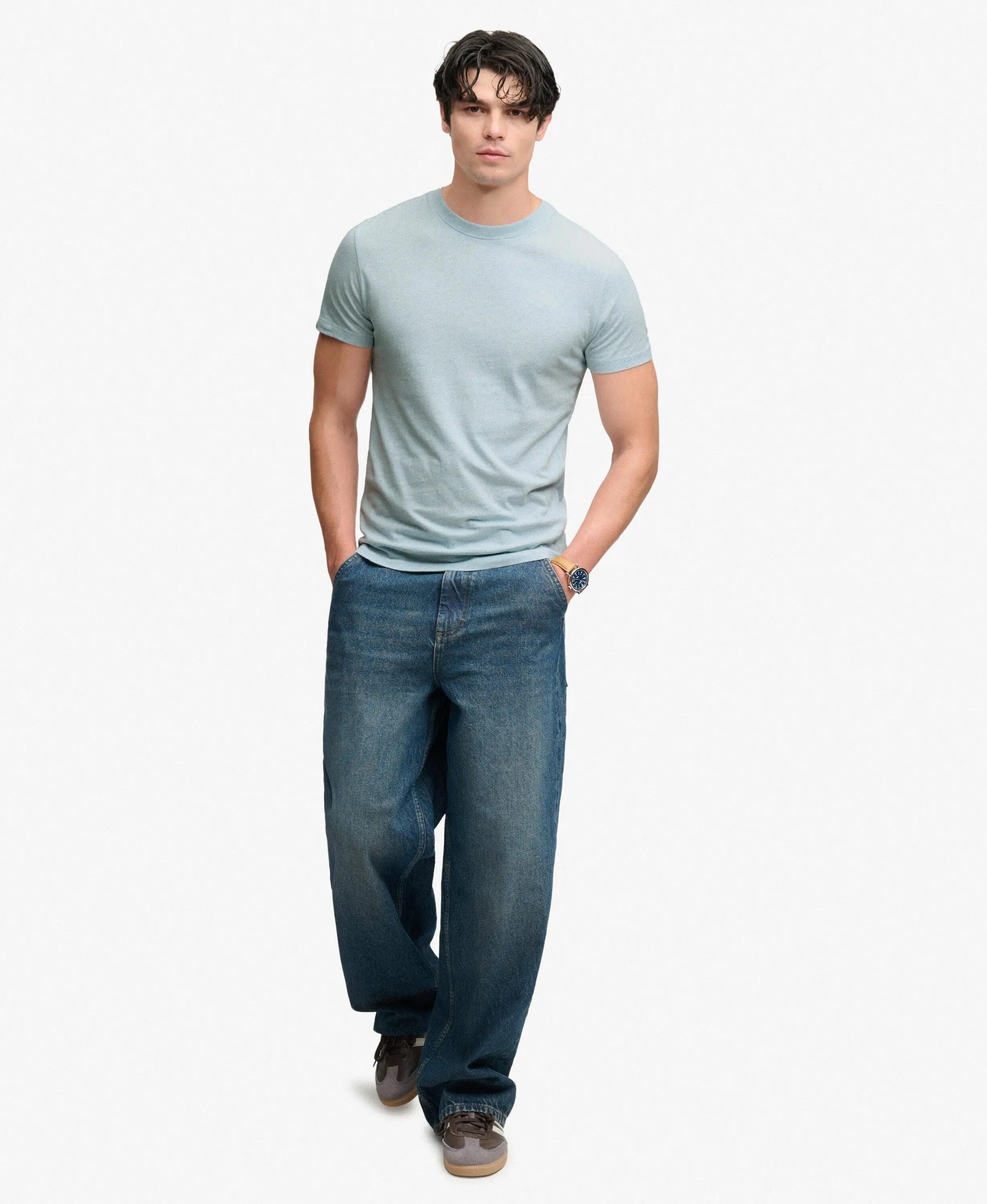 Koszulka SD&Co z haftowanym logo – 100% bawełna, slim fit – Icy Blue Marl/Light 3/7