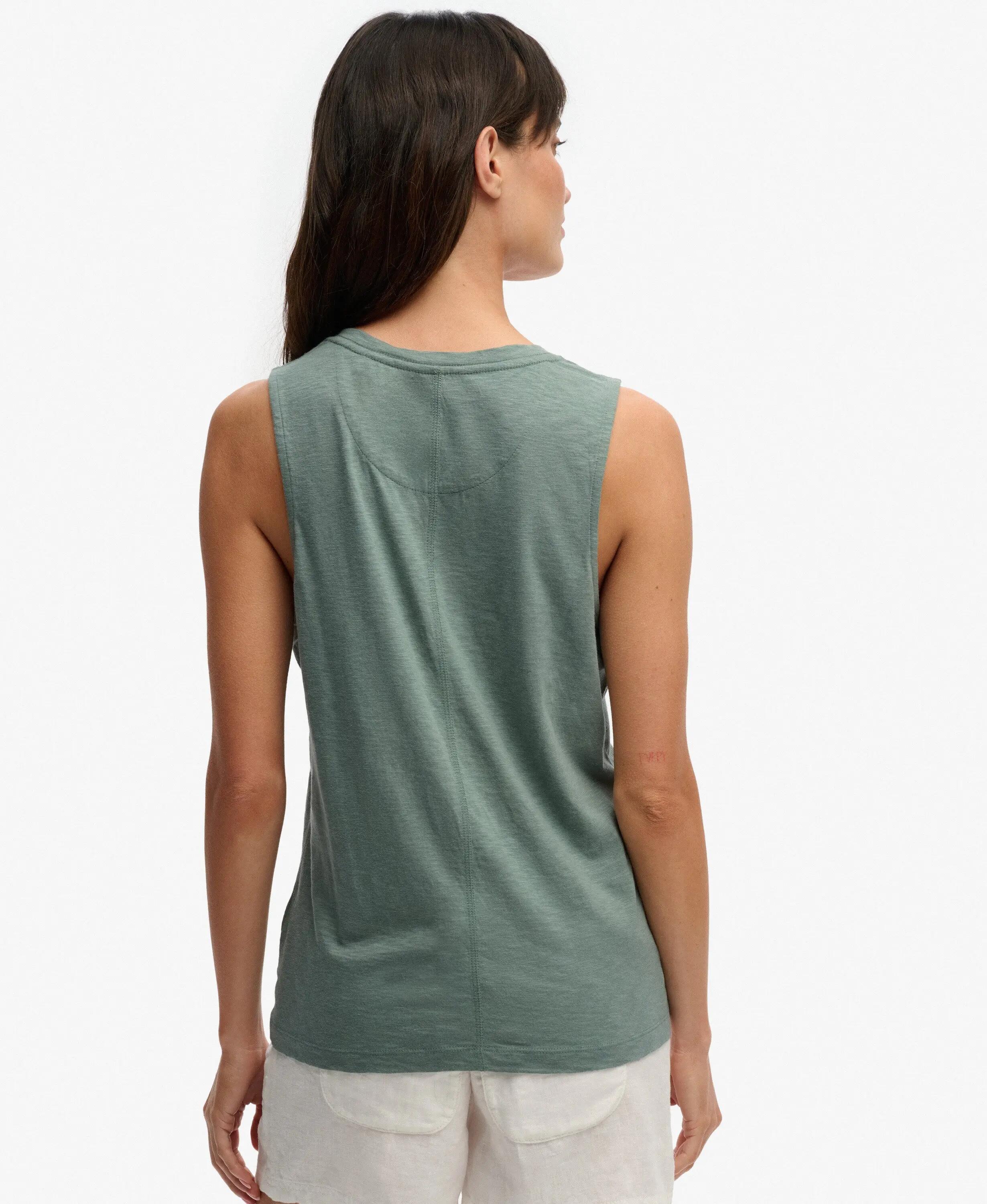 superdry Top Studios decote em V em jersey algodão/lyocell – Light Jade Green 4/6
