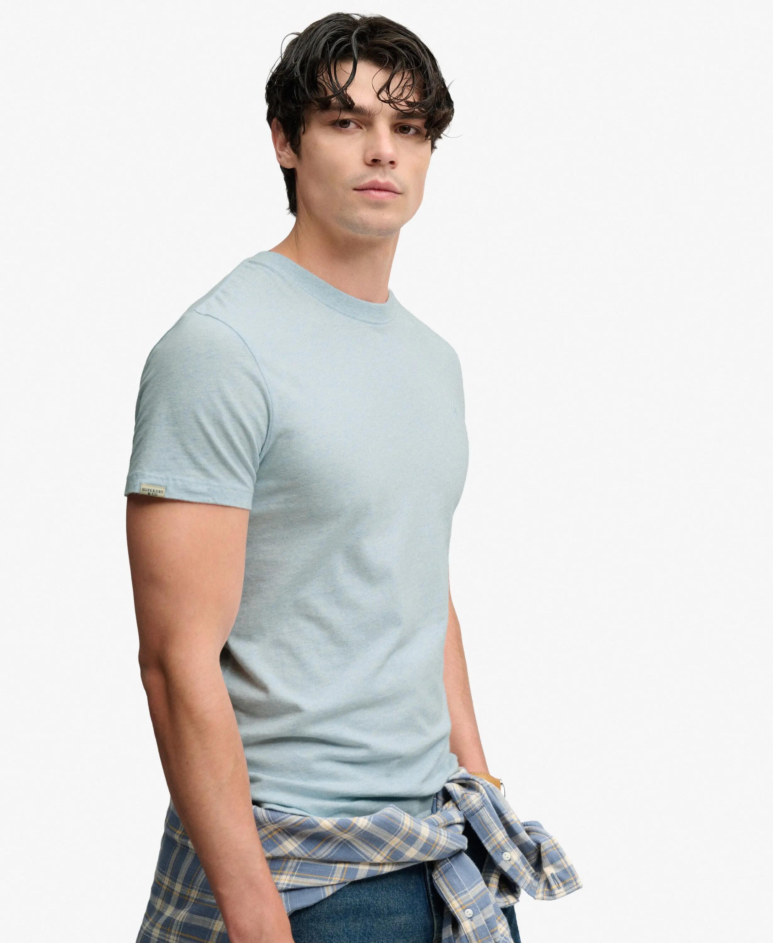 Koszulka SD&Co z haftowanym logo – 100% bawełna, slim fit – Icy Blue Marl/Light 2/7
