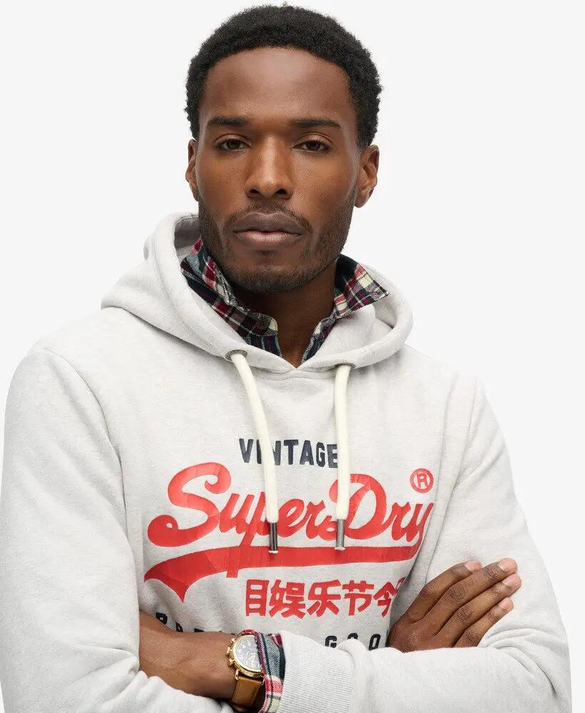 superdry Felpa con cappuccio Duo Vintage Logo in cotone e poliestere riciclato 3/6