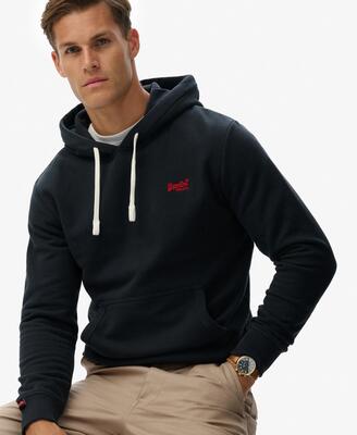 Superdry hoodie essential logo classic loose fit – straw grey marl
