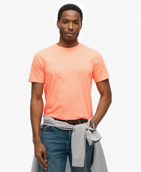 superdry Classic Essential T-Shirt van licht katoen – Washed Dry Fluro Orange