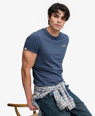 Superdry essential serif logo geborduurd t‑shirt van biologisch katoen