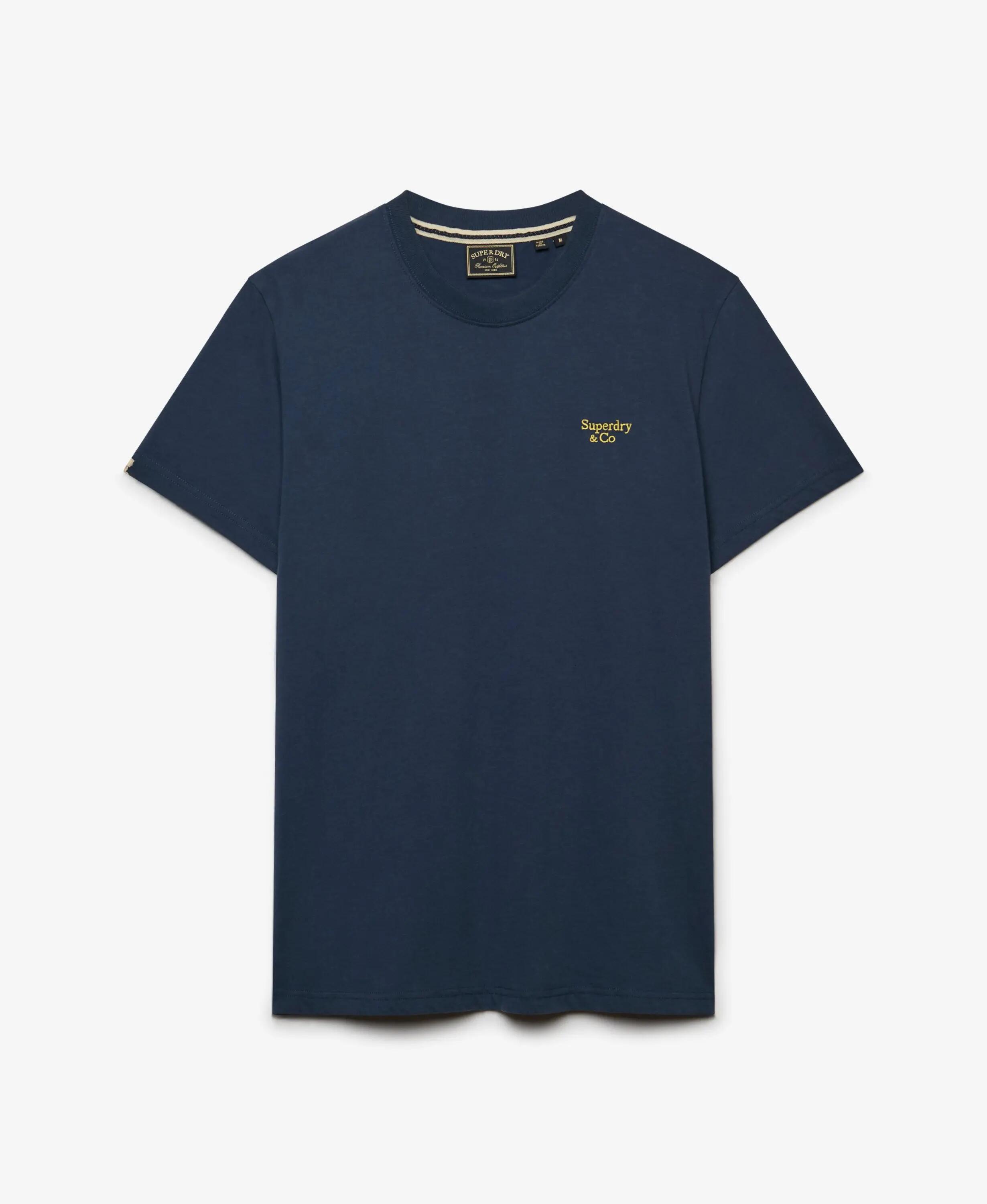 superdry T-shirt Essential Serif Logo bordado Slim Fit – Standard Navy/Yellow 7/7