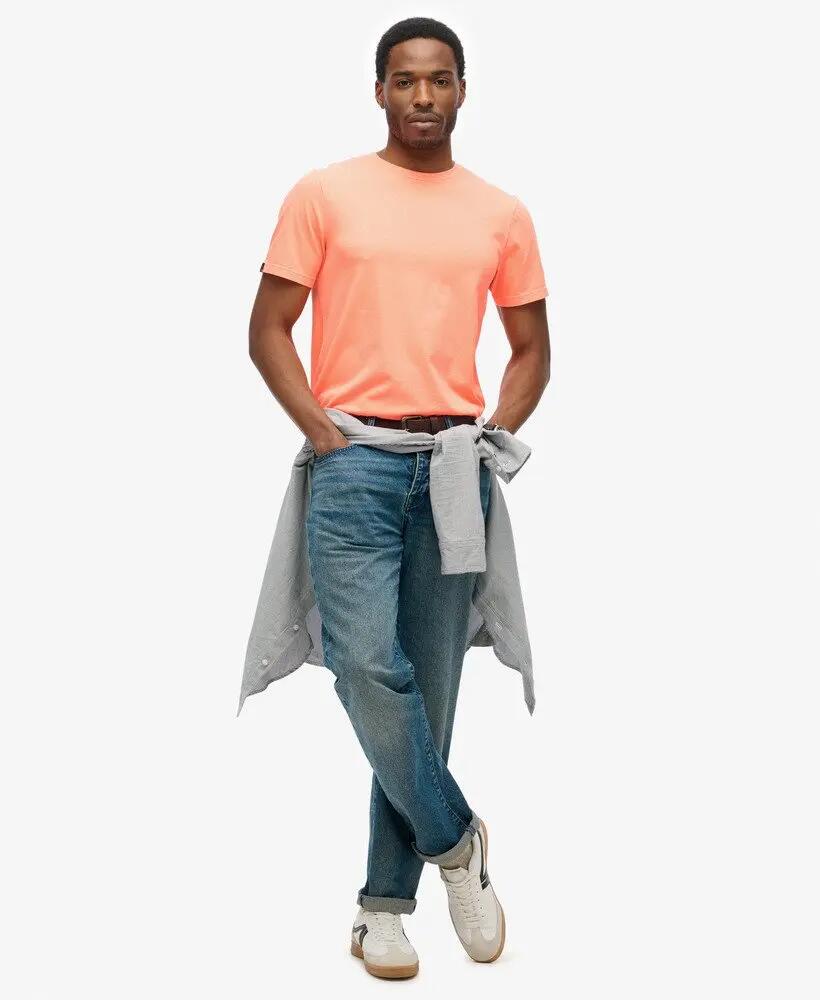superdry T-shirt Classic Essential en coton léger – Washed Dry Fluro Orange 2/5