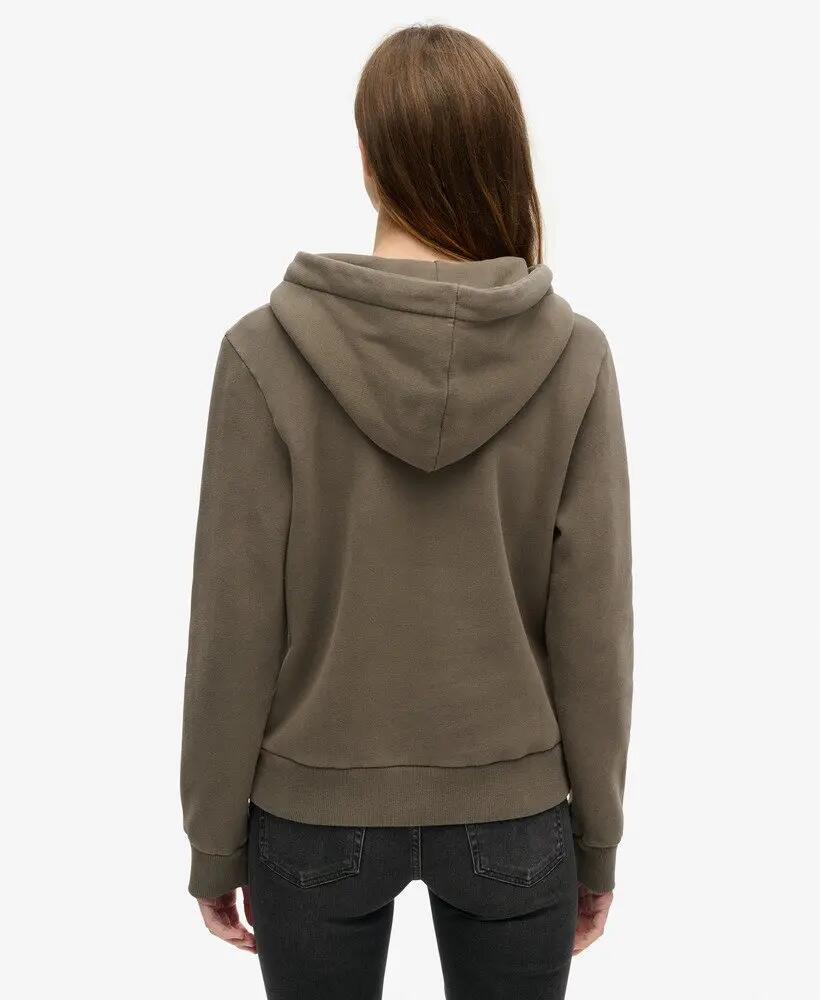 superdry Sweat à capuche Tattoo Script en coton recyclé – Dusky Slate Grey 4/6