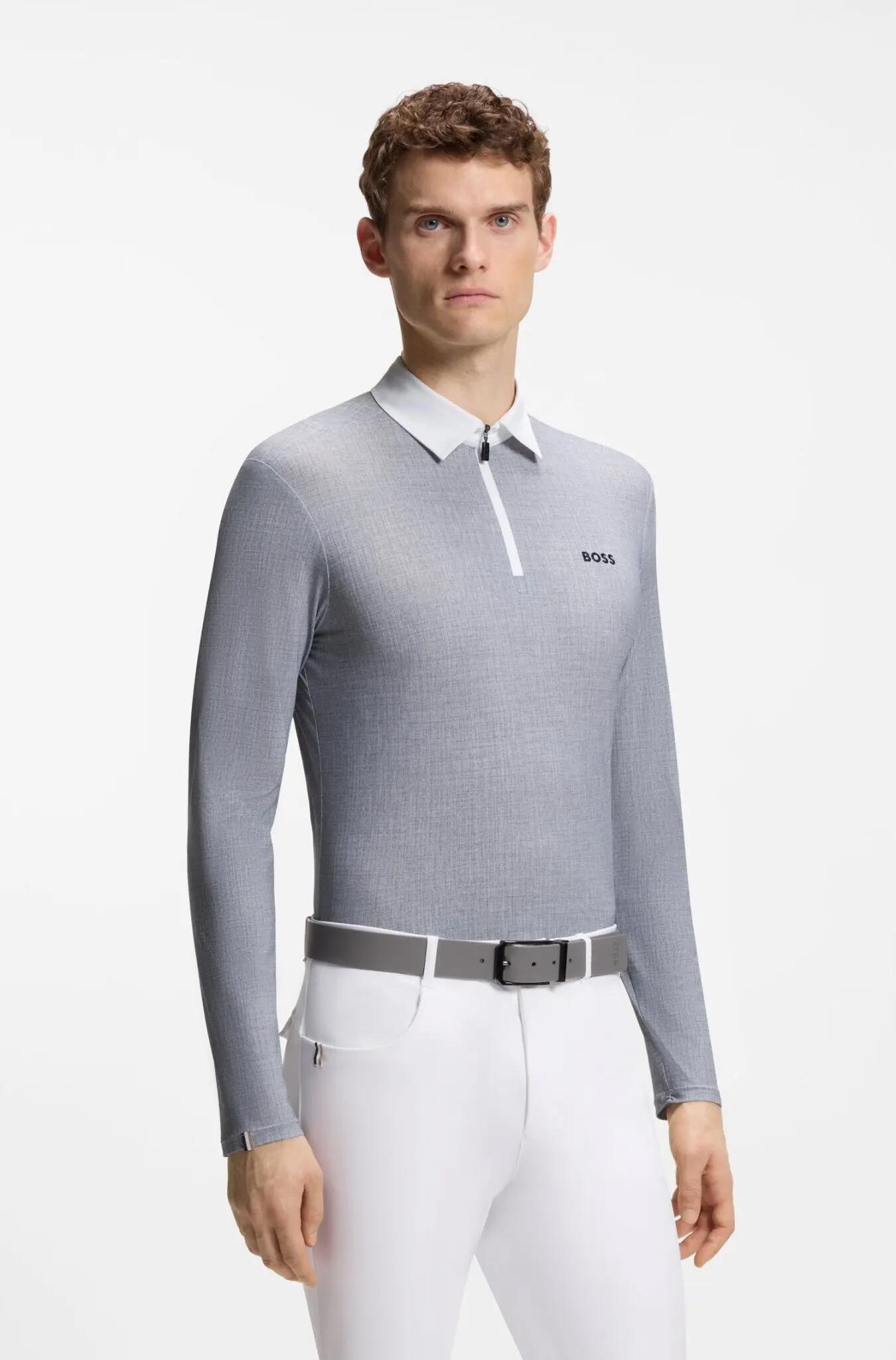 Boss Equestrian Elton Wedstrijdshirt Lange Mouw Heren Grijs - 2/7