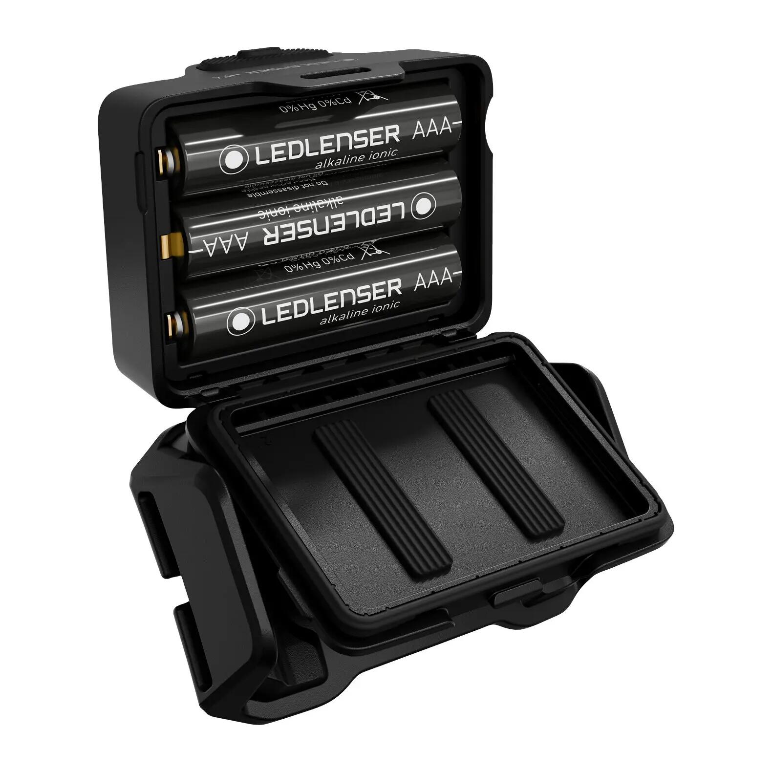 Lampe frontale LED, 450 lm, Portée 110m, IP67, Piles AAA, Noir, HF4 4/7