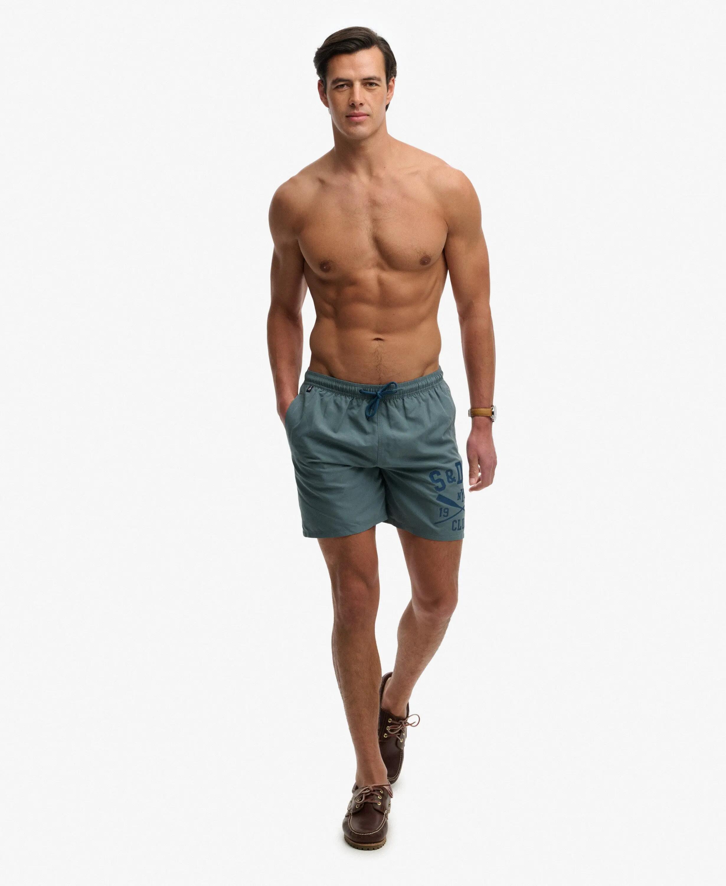 superdry Calções de banho estampados 16 polegadas — Corte relaxed, poliéster 5/7