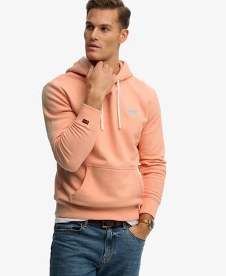 Superdry hoodie essential logo classic loose fit – straw grey marl