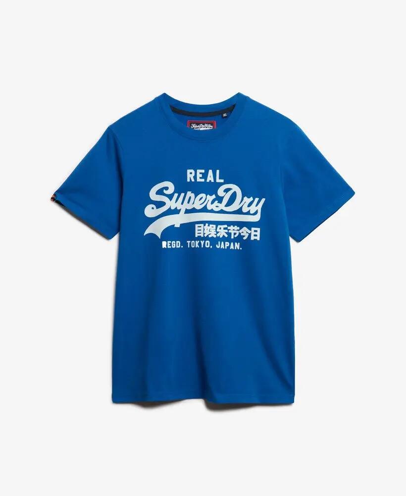 superdry T-shirt Vintage Logo Workwear en coton – Pilot Mid Blue 6/6