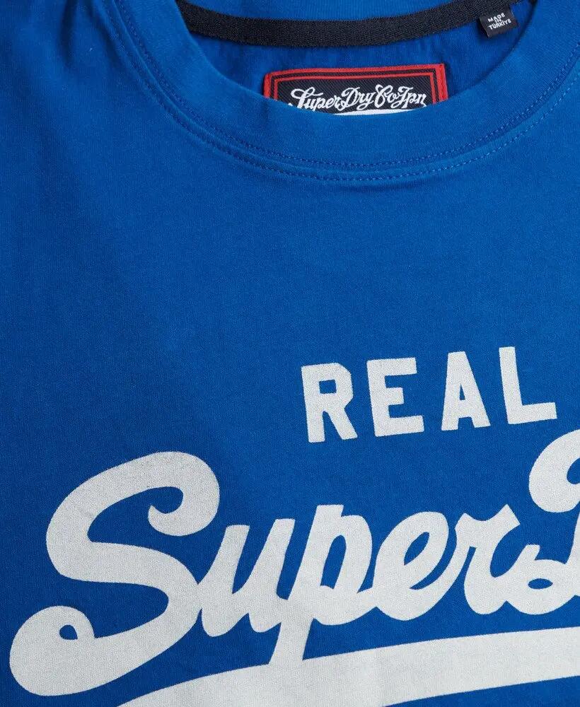 superdry T-shirt Vintage Logo Workwear en coton – Pilot Mid Blue 5/6