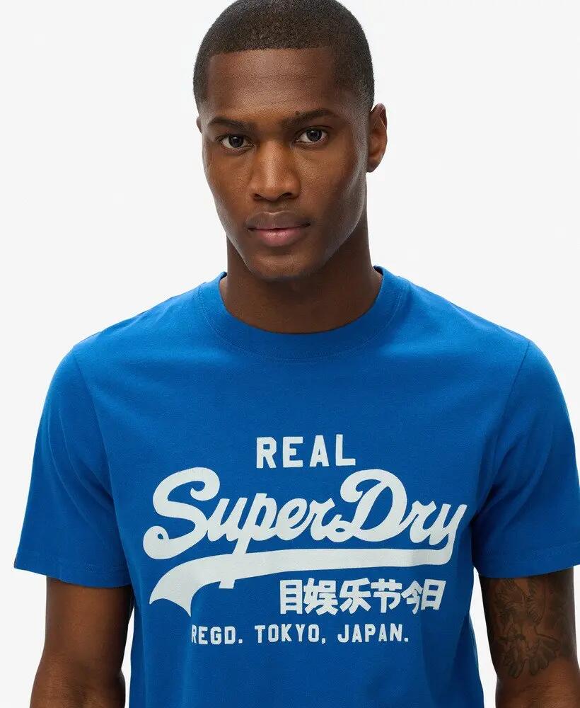 superdry T-shirt Vintage Logo Workwear en coton – Pilot Mid Blue 3/6
