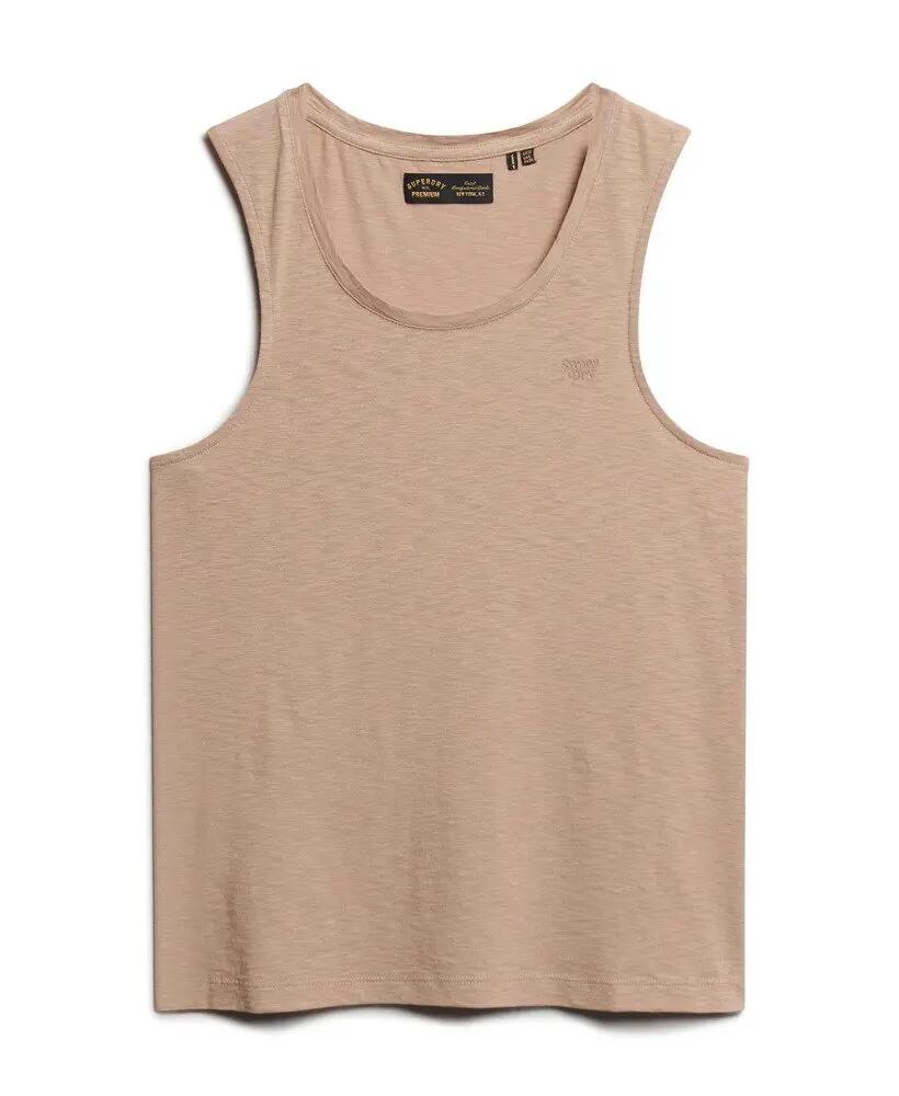 superdry Canotta scollatura rotonda in cotone e lyocell – Light Taupe 6/6