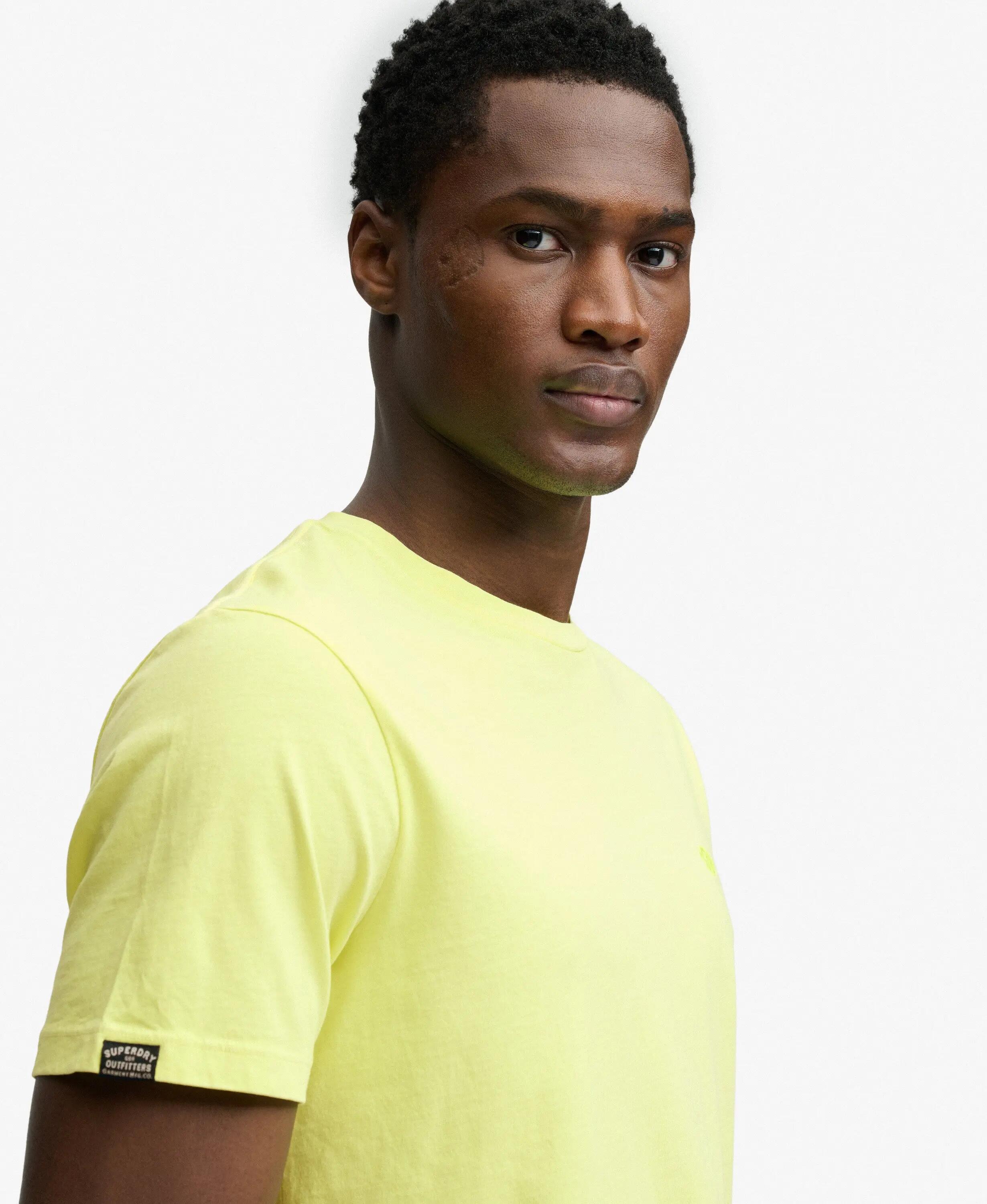 Superdry Classic Essential Neon T‑shirt van biologisch katoen – Neon Yellow Lime 4/5