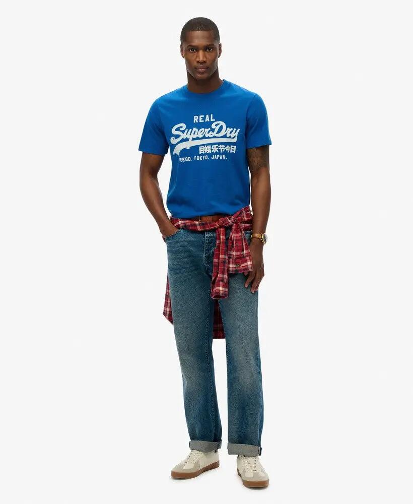 superdry T-shirt Vintage Logo Workwear en coton – Pilot Mid Blue 2/6