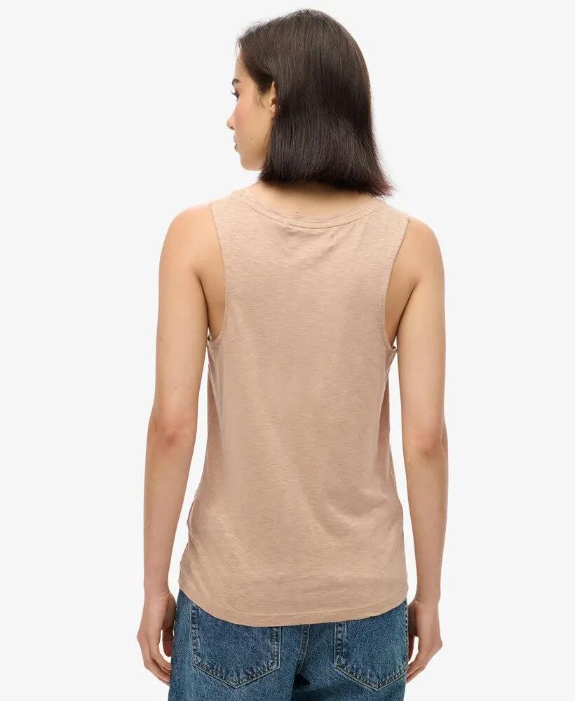superdry Canotta scollatura rotonda in cotone e lyocell – Light Taupe 4/6