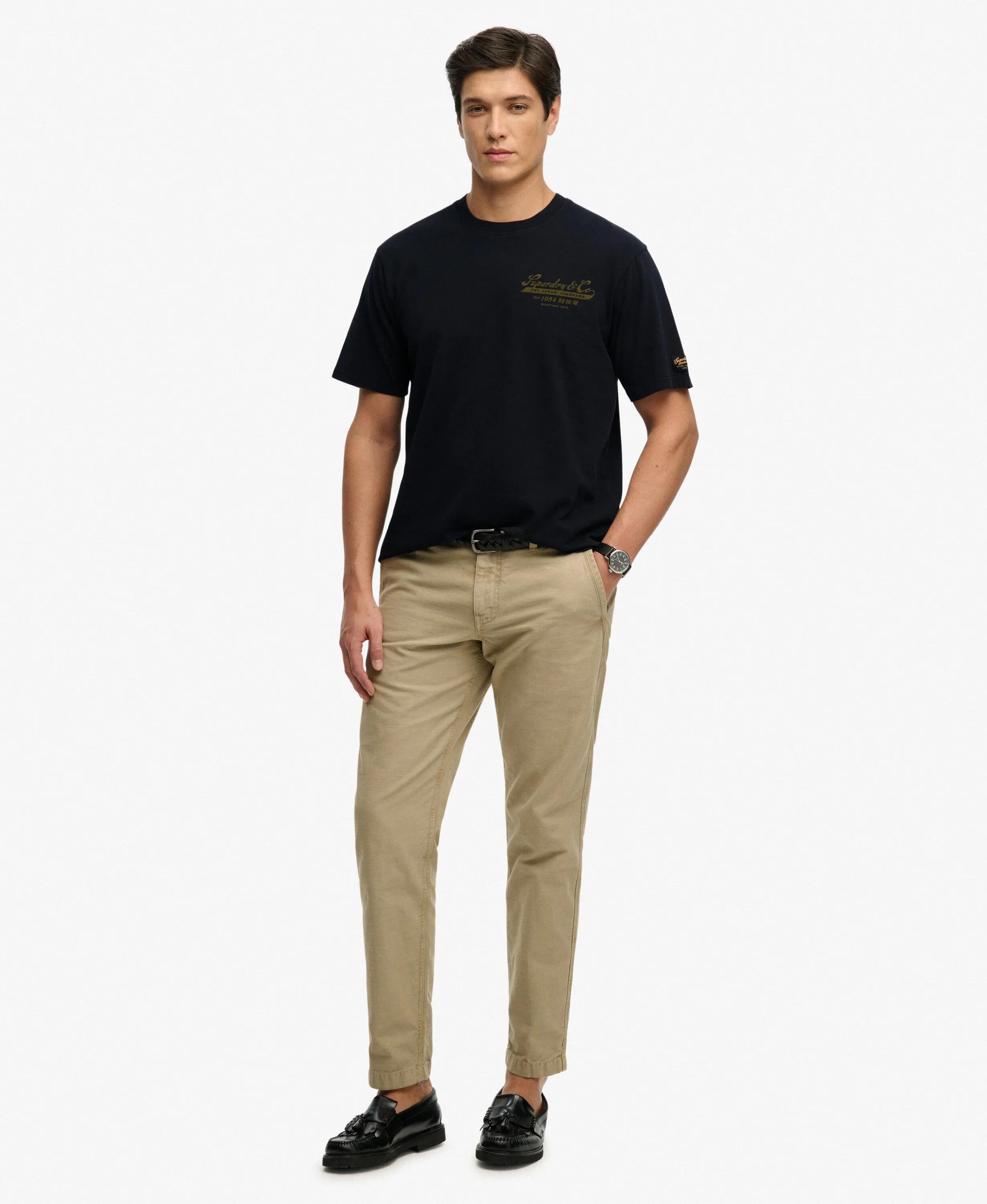 superdry Heritage Biker luźna koszulka z bawełny organicznej – JET BLACK 4/7