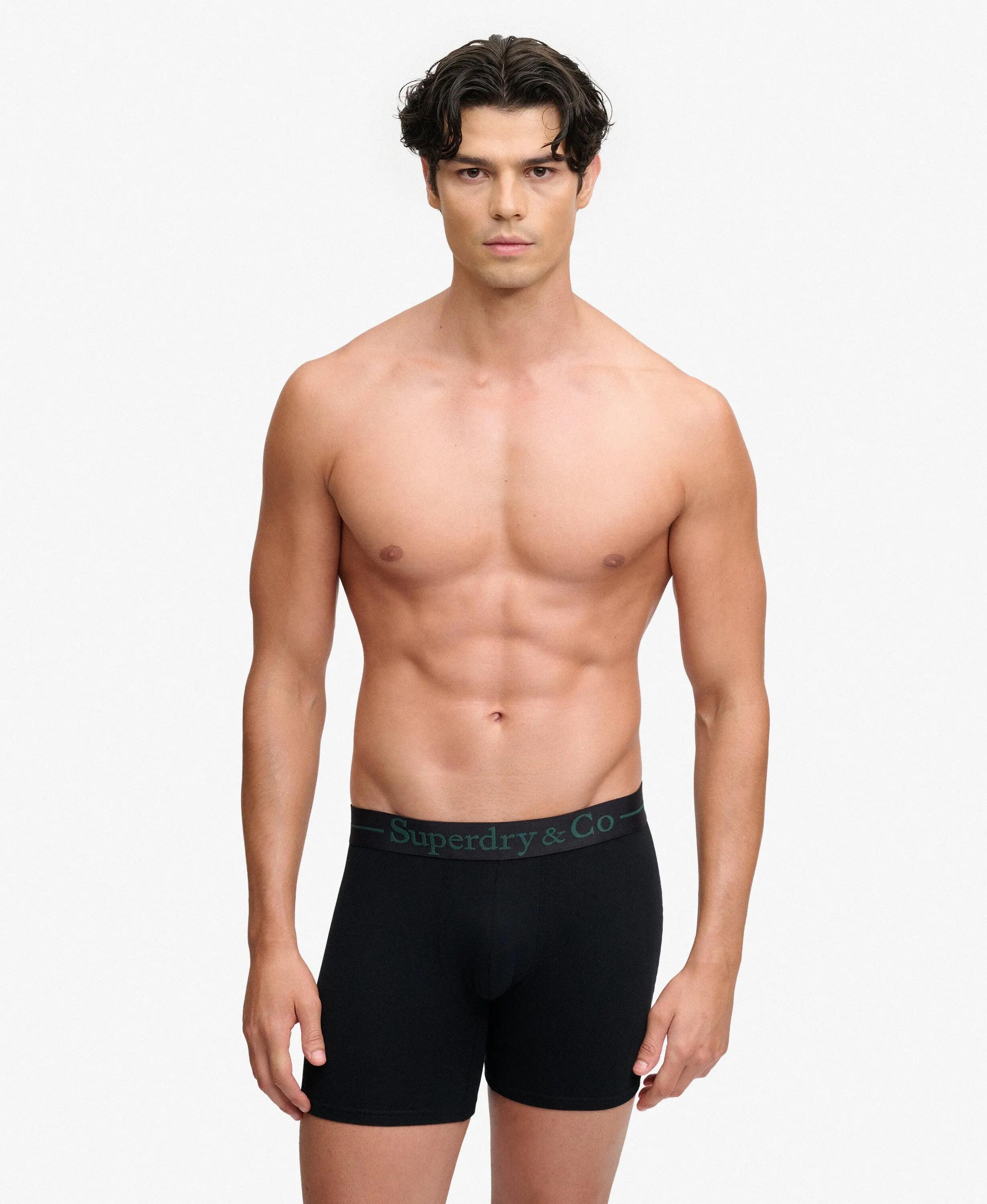 Superdry Boxer 3 pièces coupe trunk 14 cm – Black/Navy/Enamel Green 2/7