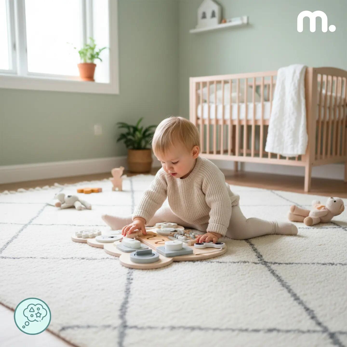 Tablica manipulacyjna dla dzieci drewniana Montessori sensoryczna 18M+ 5/13