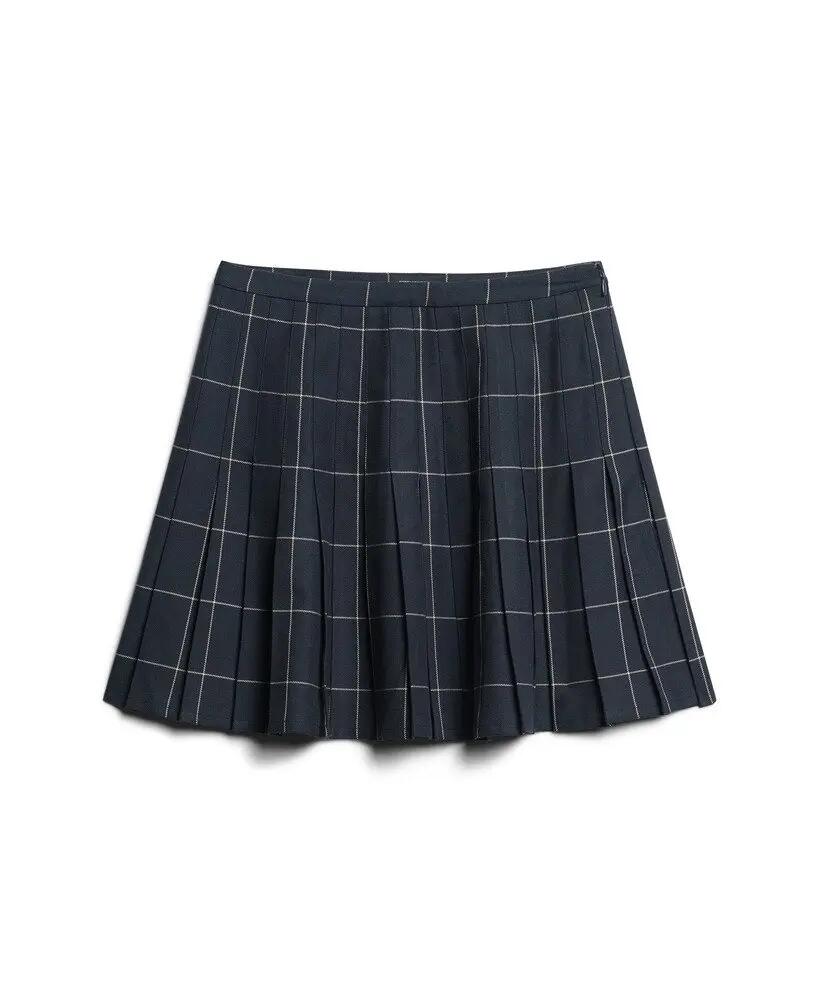 superdry jupe plissée courte à carreaux vintage – Vintage Navy Check 7/7