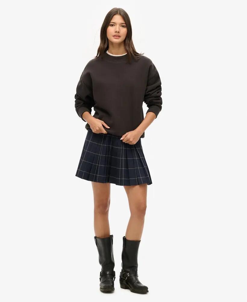 superdry jupe plissée courte à carreaux vintage – Vintage Navy Check 4/7