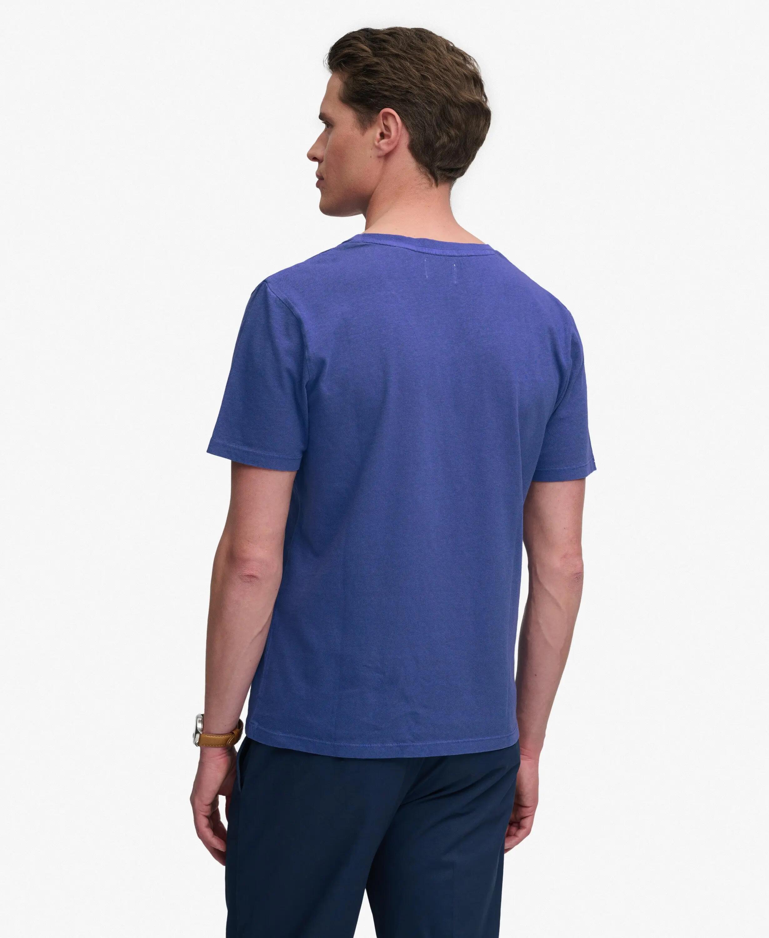 superdry Camiseta cuello V algodón‑lino – Serge Blue 5/7