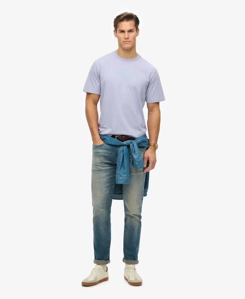 superdry T-shirt Core Logo City coupe loose en coton bio – City Purple 3/7