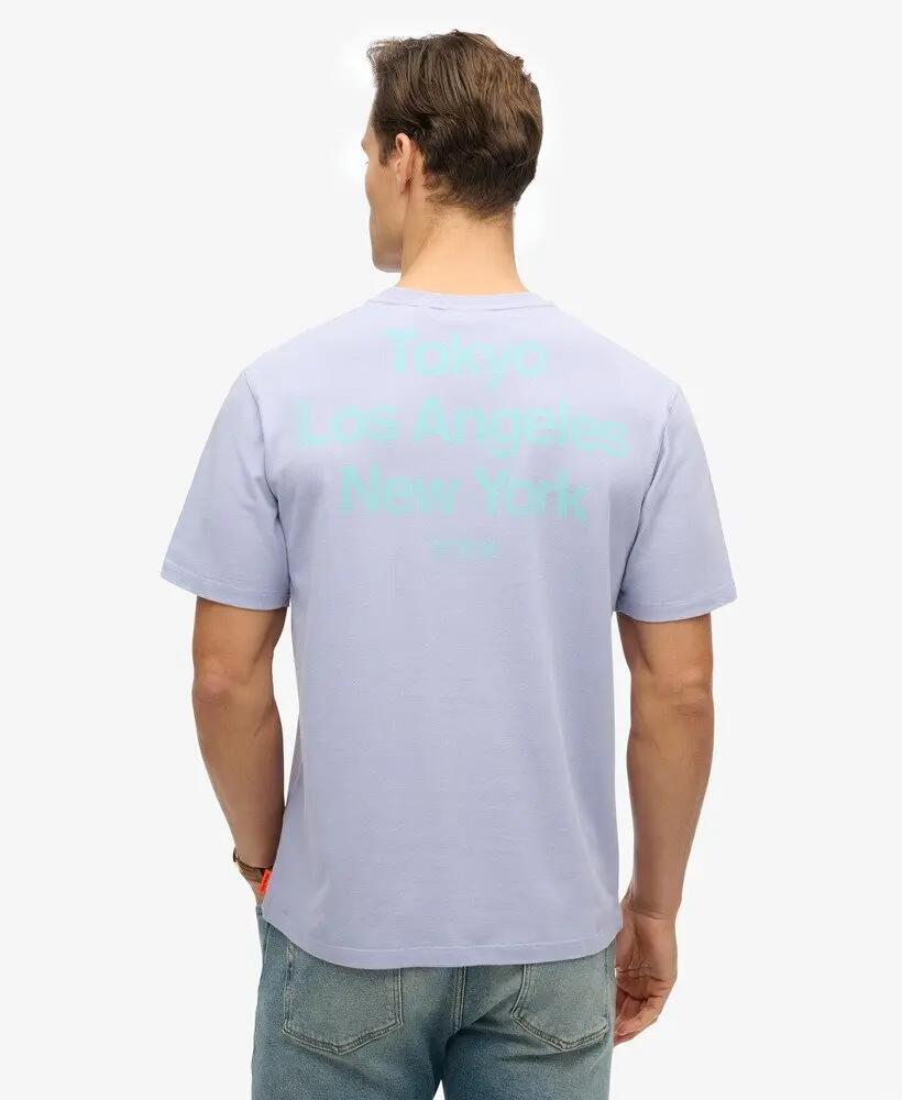 superdry T-shirt Core Logo City coupe loose en coton bio – City Purple 2/7