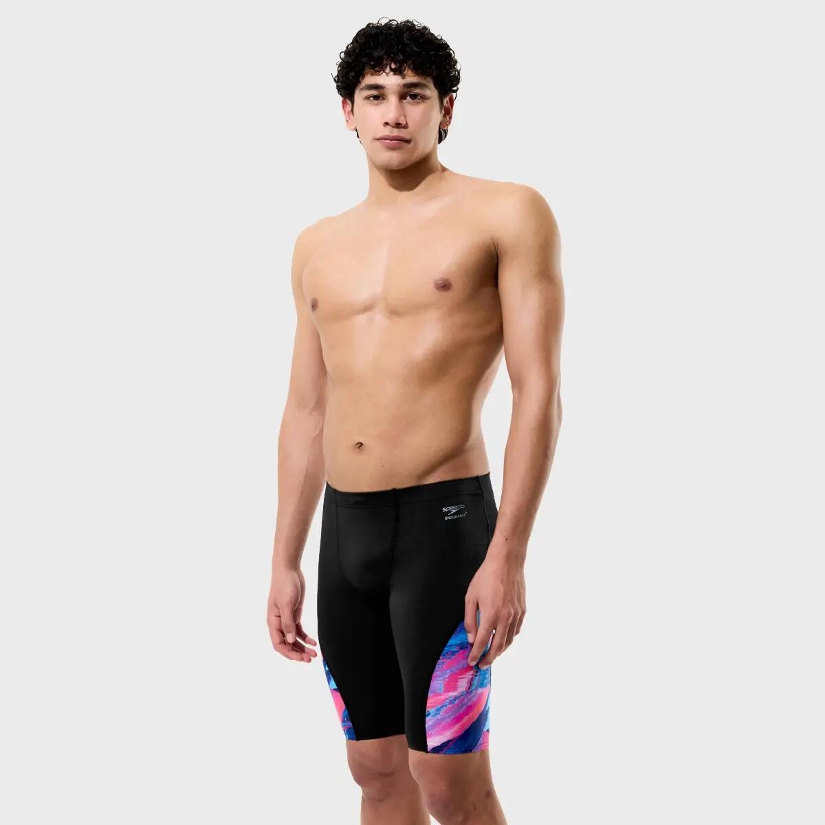 Pantaloncini Jammer Glitch Resistenza+ Uomo Speedo Spliced Nero Rosa 2/7