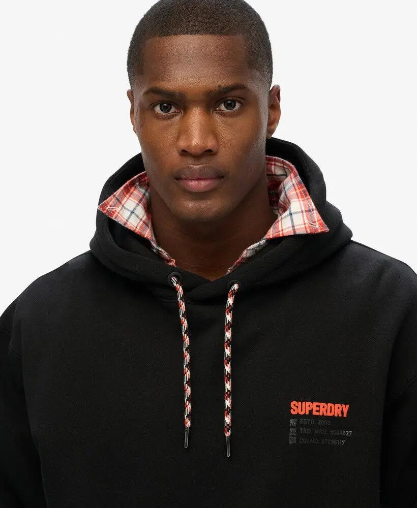 superdry sweatshirt com capuz Utility Sport Logo corte loose – Black 3/6