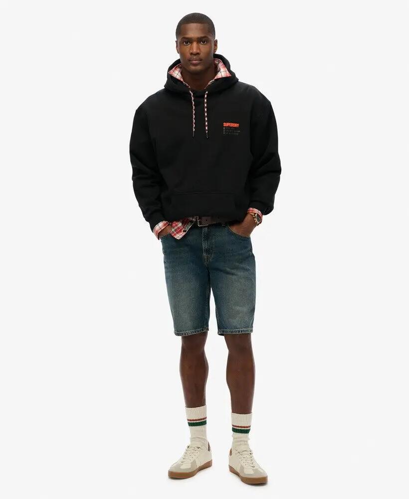 superdry sweatshirt com capuz Utility Sport Logo corte loose – Black 2/6
