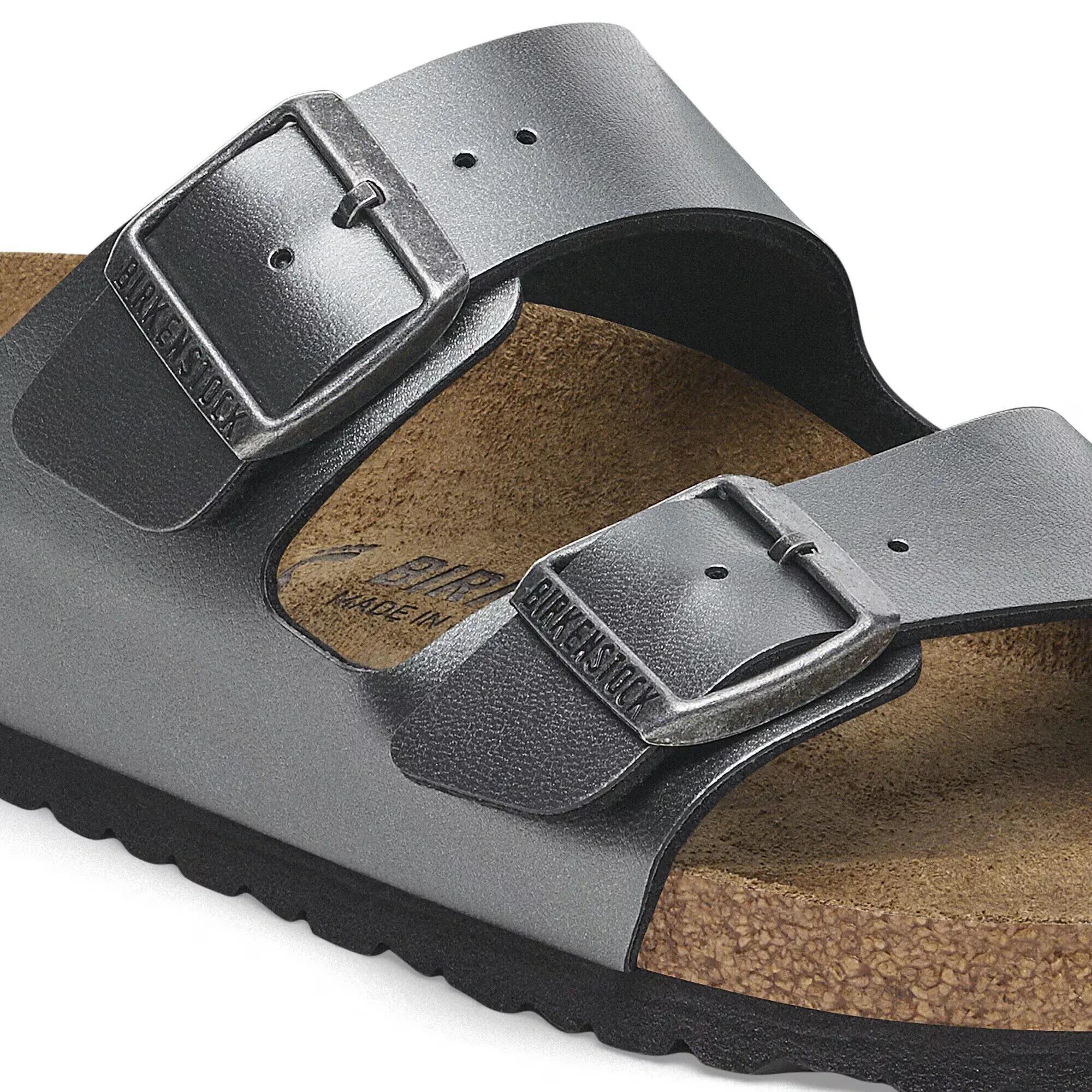 Damskie sandały Birkenstock Arizona Birko-Flor srebrne regular 1029233 8/8