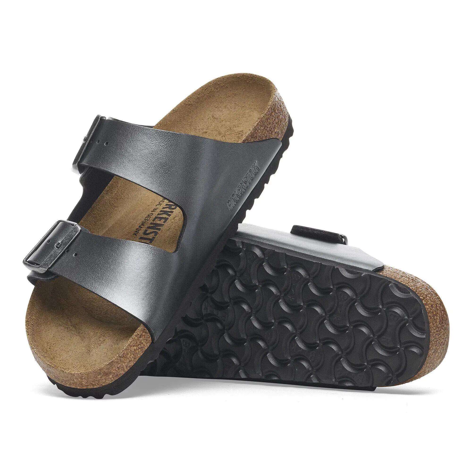 Damskie sandały Birkenstock Arizona Birko-Flor srebrne regular 1029233 7/8